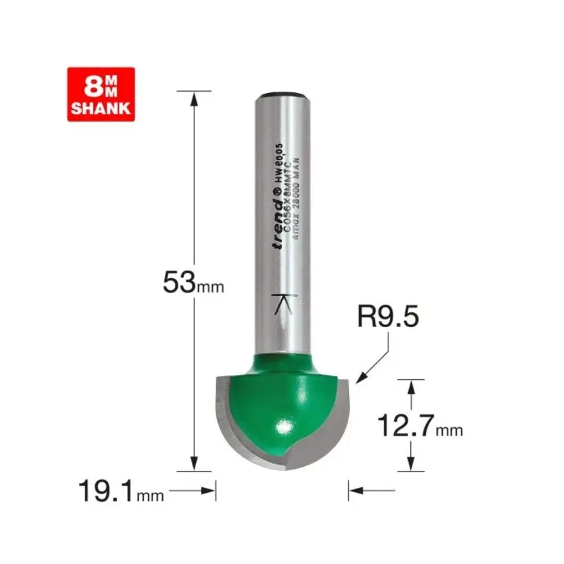 TREND Radius 9.5mm radius x 19.1mm diameter