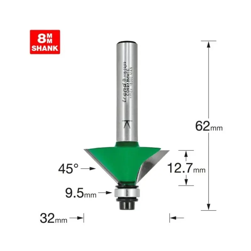 TREND Self guided chamfer angle=45 degrees x 12.7mm Cut