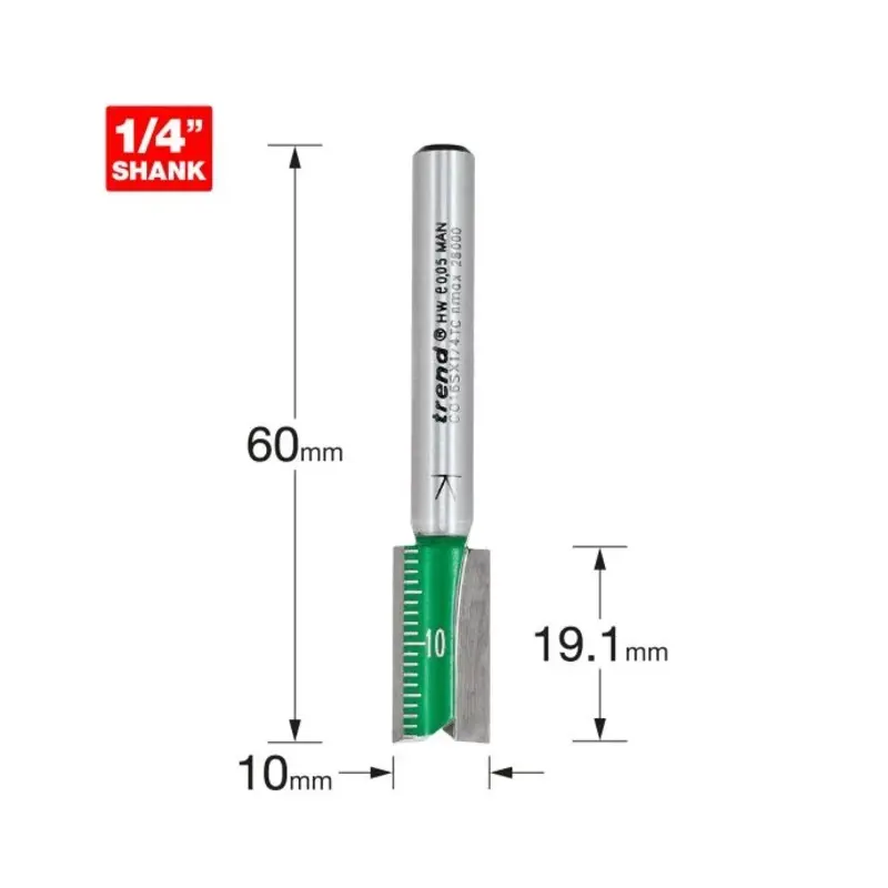 TREND Two Flute 10mm diameter x 19mm Cut Scale