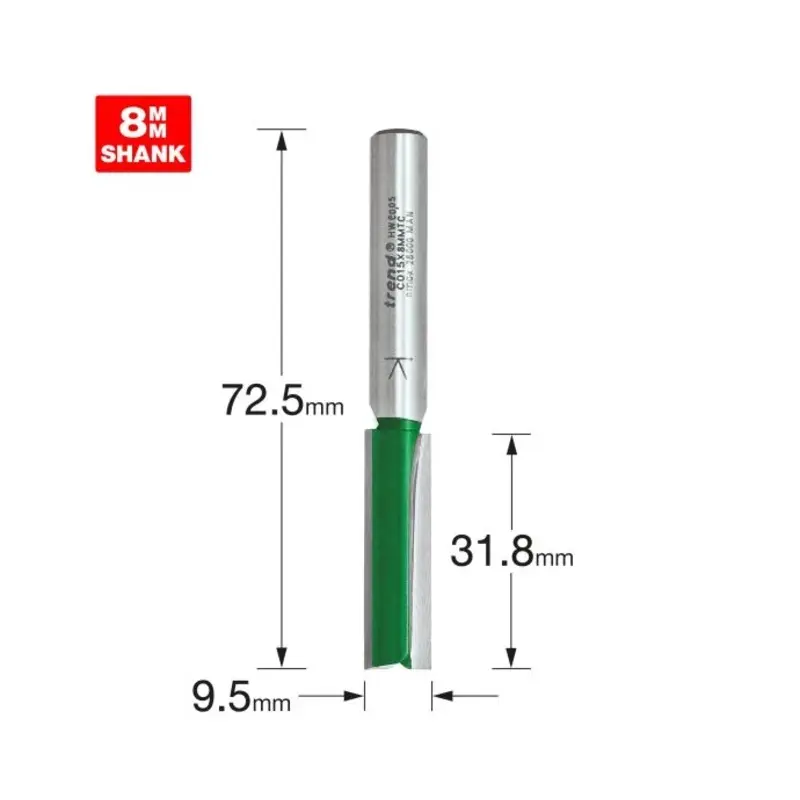 TREND Two Flute Cutter 9.5mm diameter