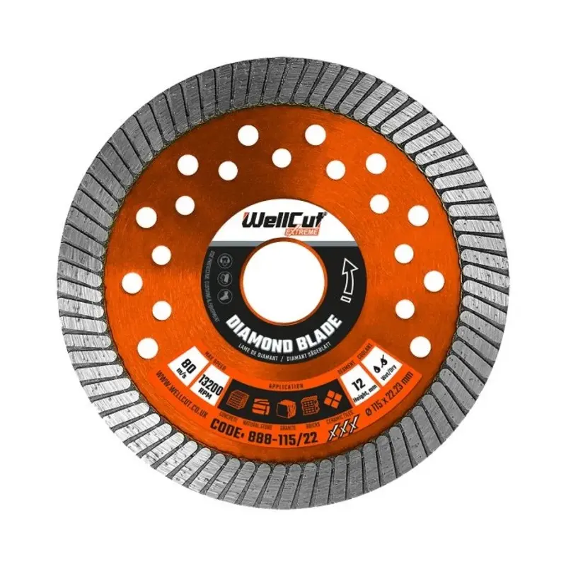 WellCut Diamond blade Extreme 115mm x 22mm Bore 0.23mm Thickness 888-115/22