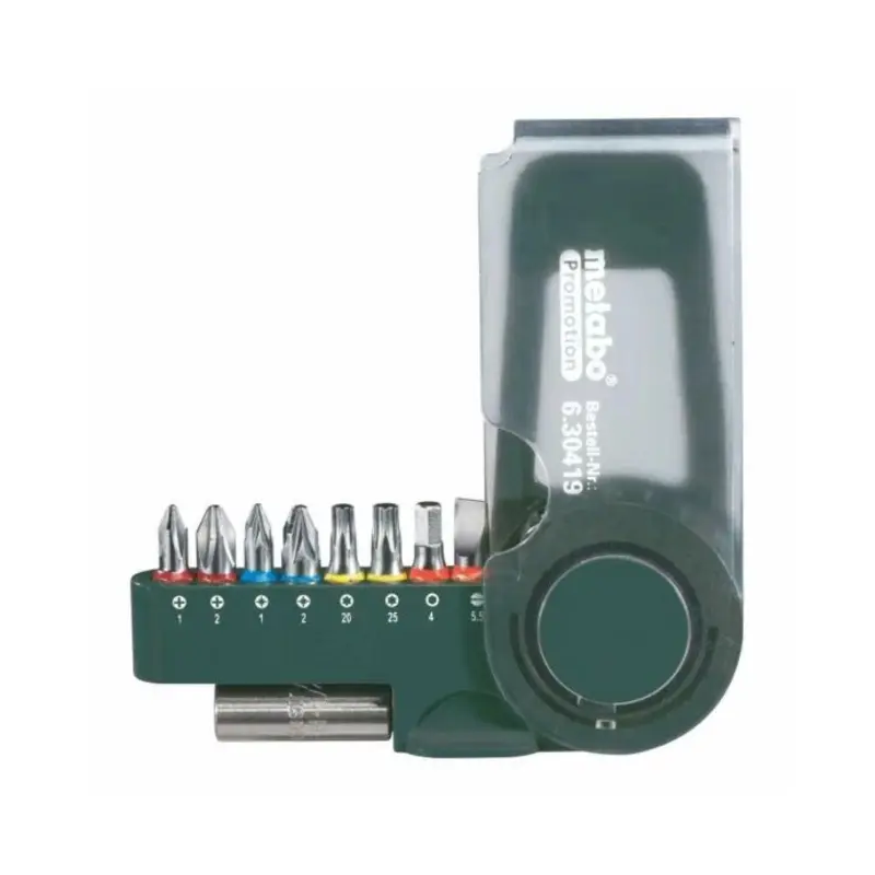 Metabo 9 Piece Screwdriver Bit Set In Box 630419000