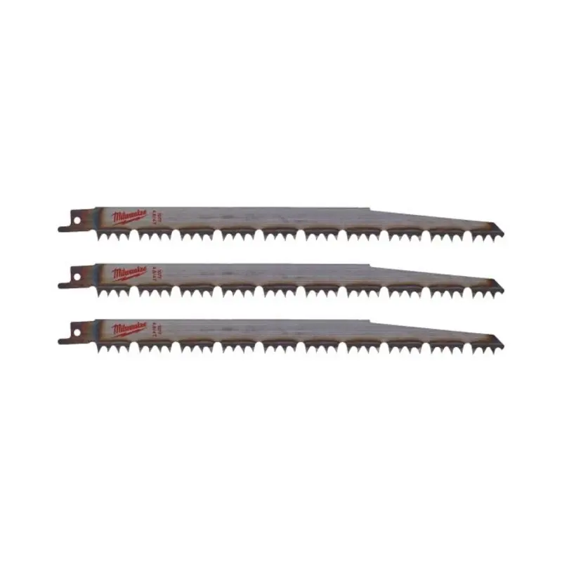 Milwaukee 48001077 Sawzall 3 Piece Reciprocating Saw Blades 240mm x 4TPI
