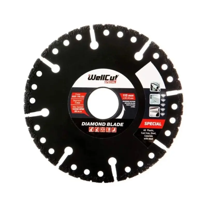 WellCut Diamond blade Special Plastic 115mm x 22mm Bore 0.23mm Thickness 333-115/22