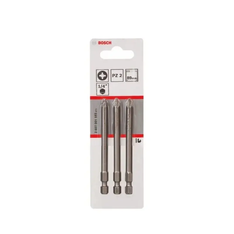 Bosch 2607001583 PZ2 89mm 3 Piece Extra Hard Screwdriver Bits