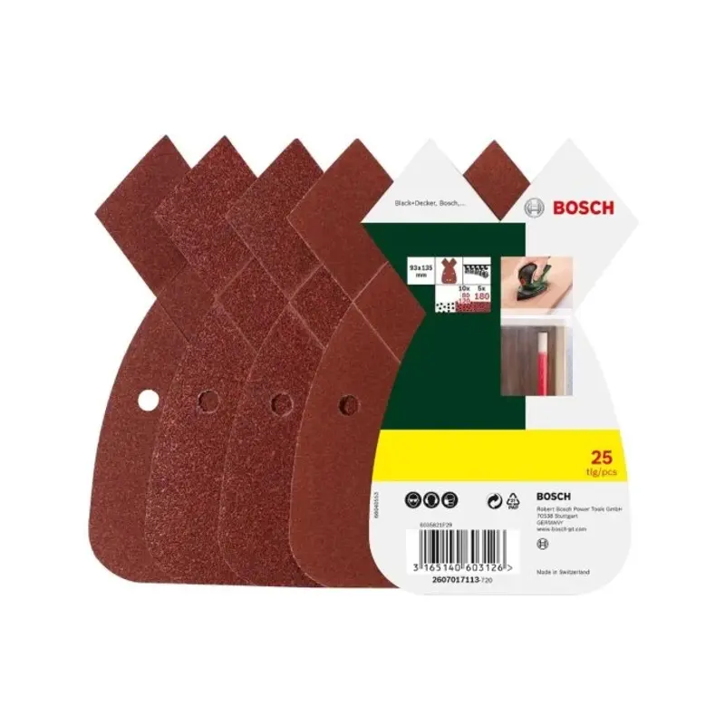 Bosch 2607017113 25 Piece Multi Sanders Mixed Grit Sanding Sheet Set