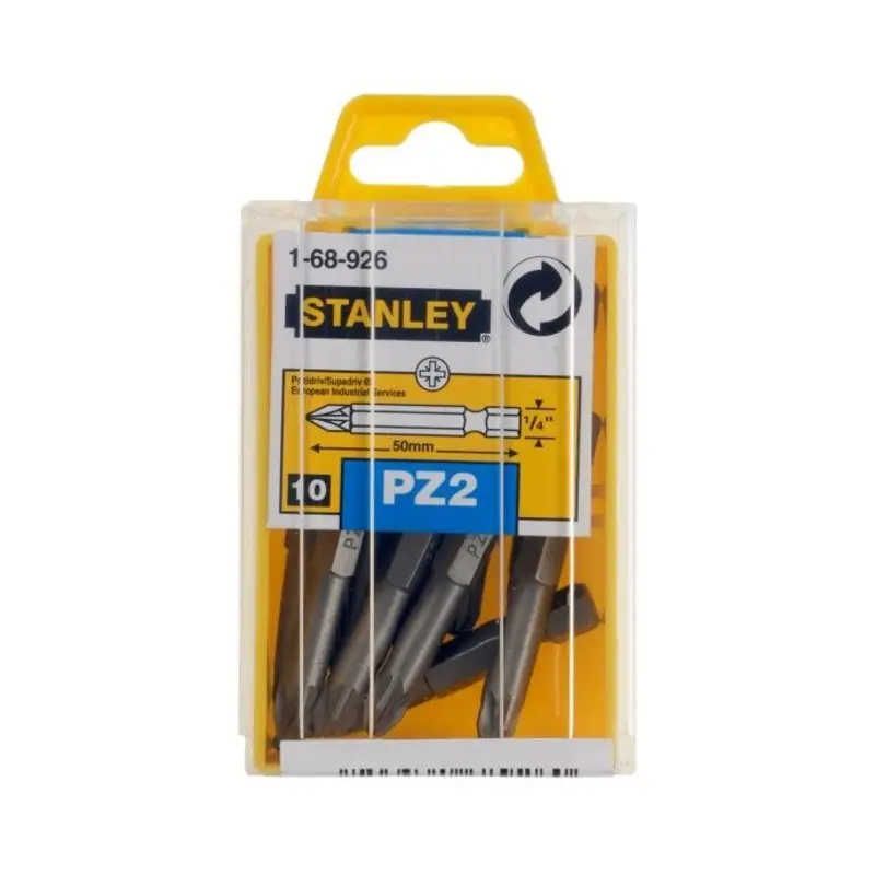 Stanley 1-68-926 Pozidriv Power Bits PZ2 x 50mm (Box 10) STA168926B