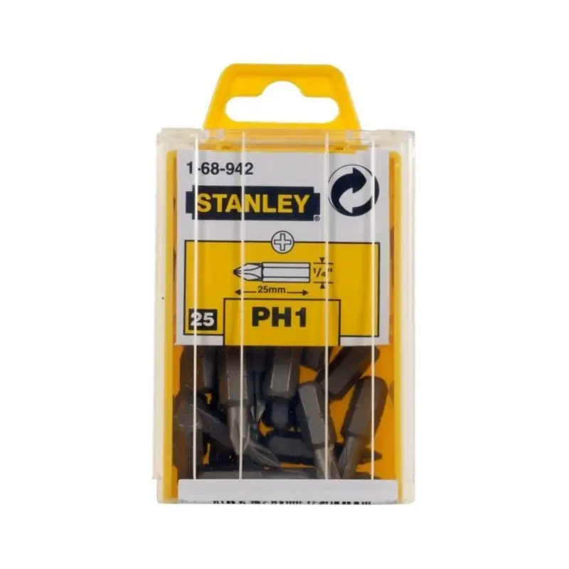 Stanley 1-68-942 Phillips Bits PH1 x 25mm (Box 25) STA168942B