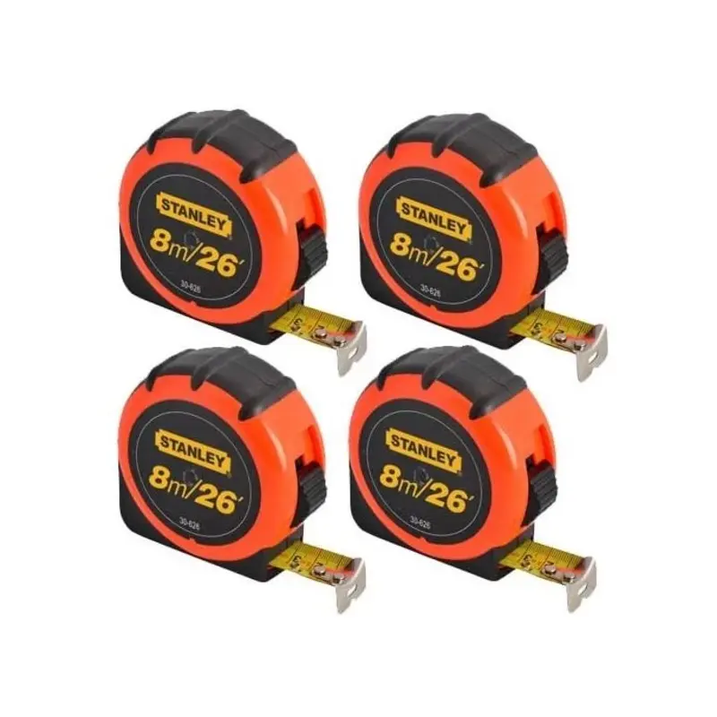 4 x Stanley Pocket Tape 8M / 26Ft  Orange 1-30-656