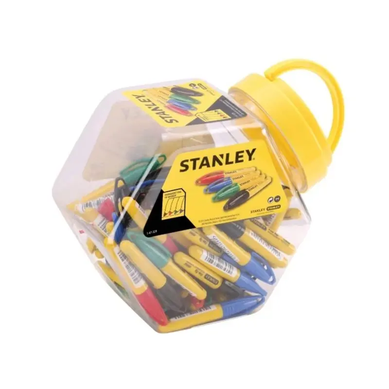 STANLEY Pocket-Size Fine Tip Red, Green, Blue & Black Marker Pens (72 Pk) 1-47-329