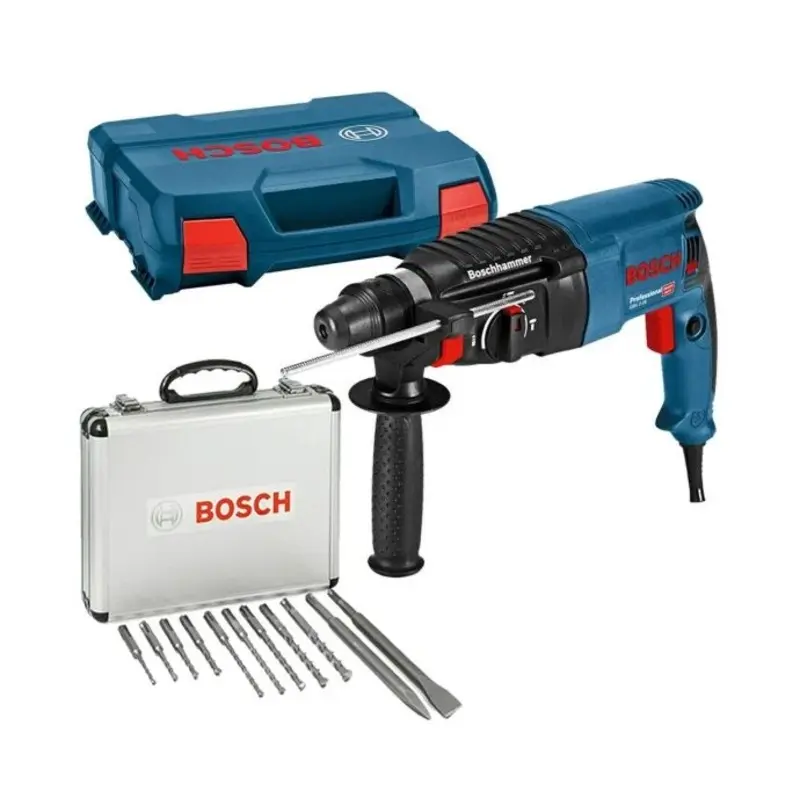 Bosch GBH 2-26 SDS+ Drill 240V + 11Pc Drill & Chisel Set