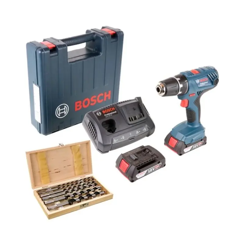 Bosch GSR18V-21 Drill Driver + 6 Piece Auger Drill Bit