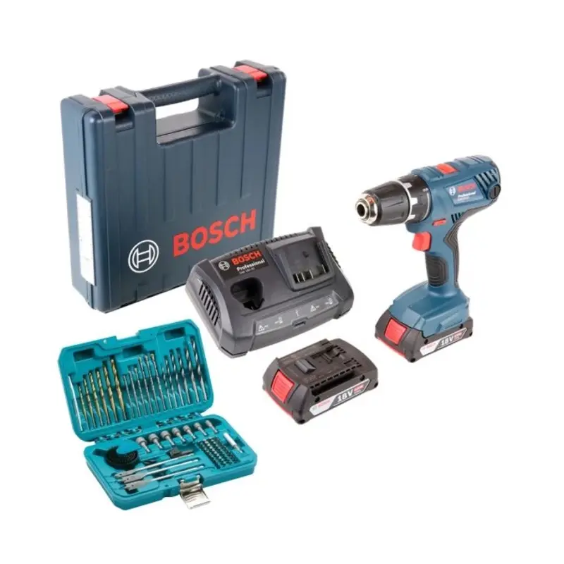 Bosch GSR18V-21 Drill Driver + P-90233 75Pc Power Drill Set