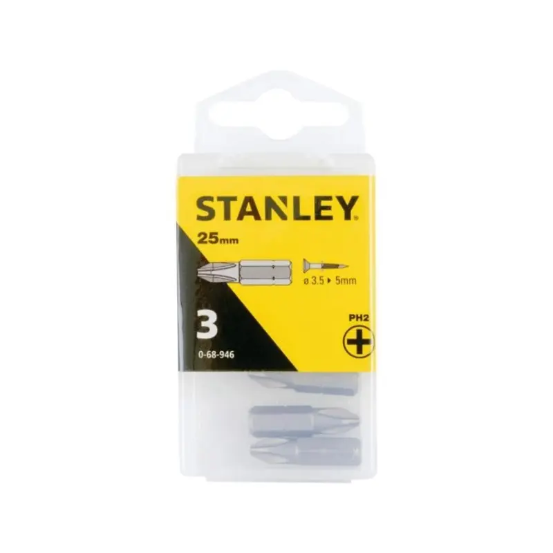 Stanley 0-68-946 Phillips Bits PH2 x 25mm (Pack 3) STA068946