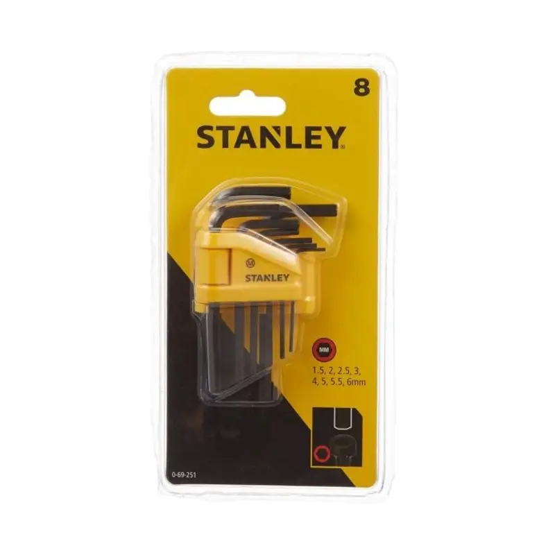 STANLEY 1.5 - 8mm Metric Hex Key Set (8 pc.) 0-69-251