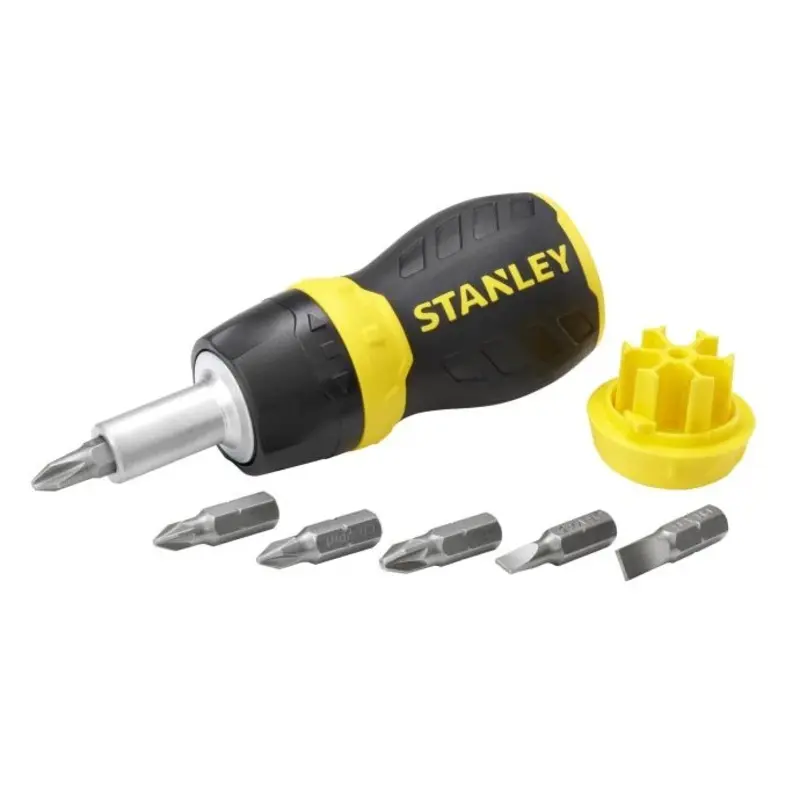 STANLEY Multi-Bit Stubby Ratcheting Screwdriver 0-66-358
