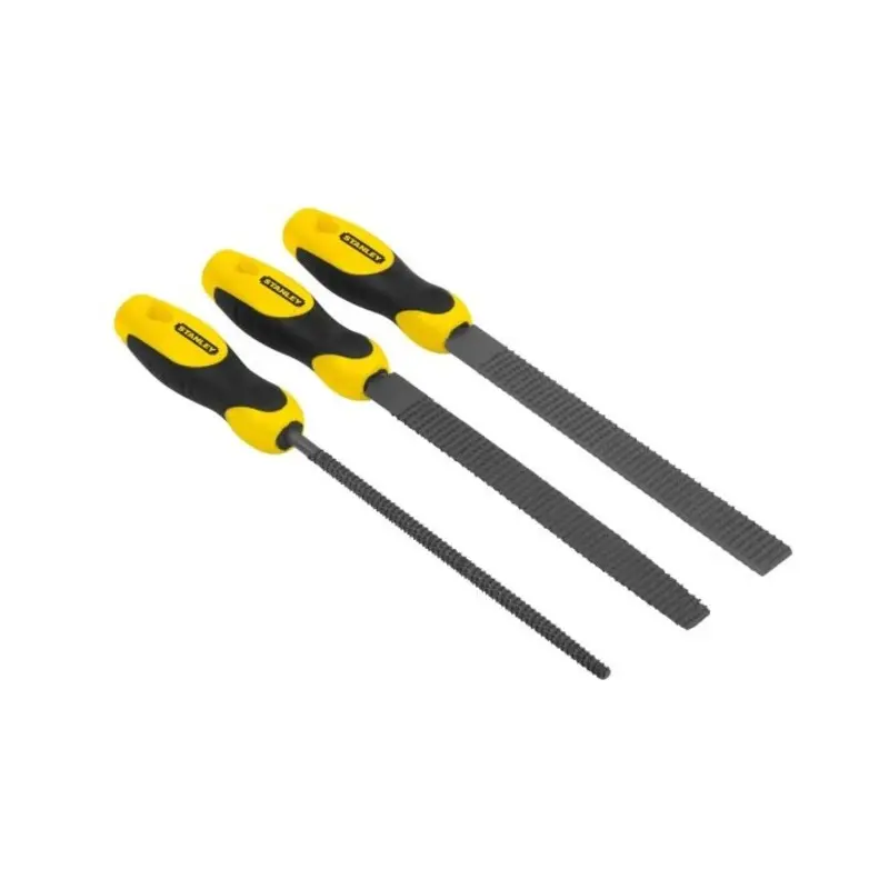 Stanley 3 Pieces Handled Rasp Flat File With Soft-Grip Handle