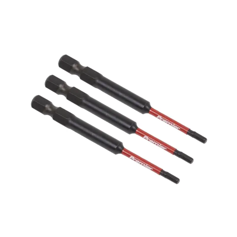 Sealey Hex 2.5mm Impact Power Tool Bits 75mm - 3pc