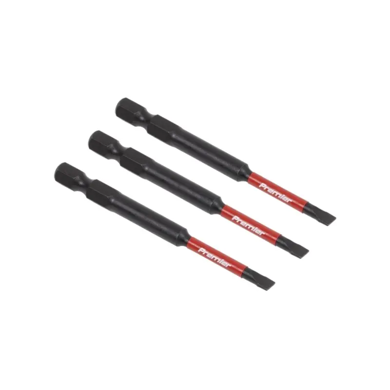 Sealey Slotted 4.5mm Impact Power Tool Bits 75mm - 3pc