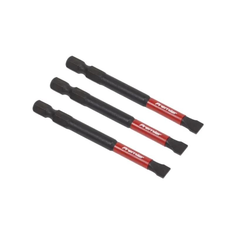 Sealey Slotted 6.5mm Impact Power Tool Bits 75mm - 3pc