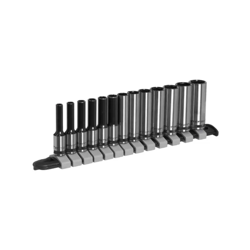 Sealey Socket Set Deep 13pc 1/4"Sq Drive Metric - Premier Black