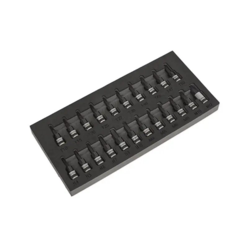 Sealey TRX-Star*/Hex/Spline Socket Bit Set 22pc 3/8"Sq Drive Black Series
