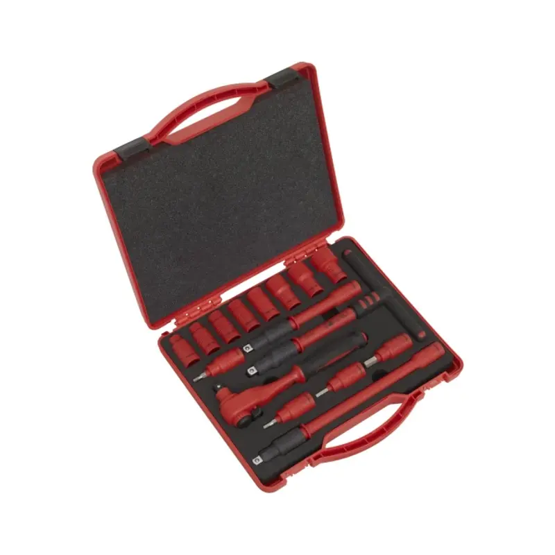 Sealey Insulated Socket Set 16pc 3/8"Sq Drive 6pt WallDrive VDE Approved
