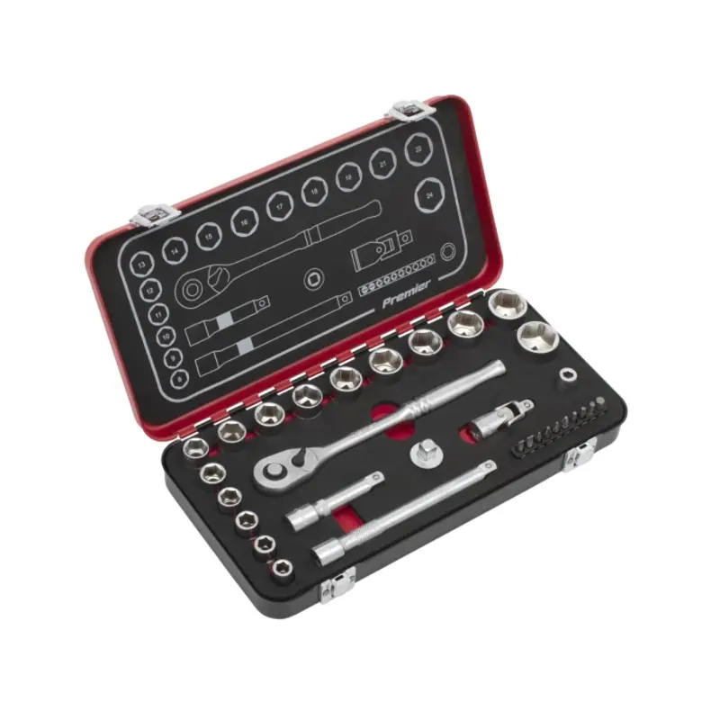 Sealey Socket Set 3/8"Sq Drive 31pc - Premier Platinum
