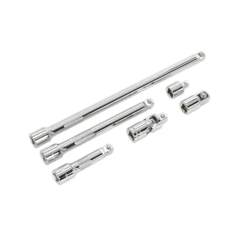 Sealey Wobble/Rigid Extension Bar, Adaptor & Universal Joint Set 6pc 3/8"Sq Drive