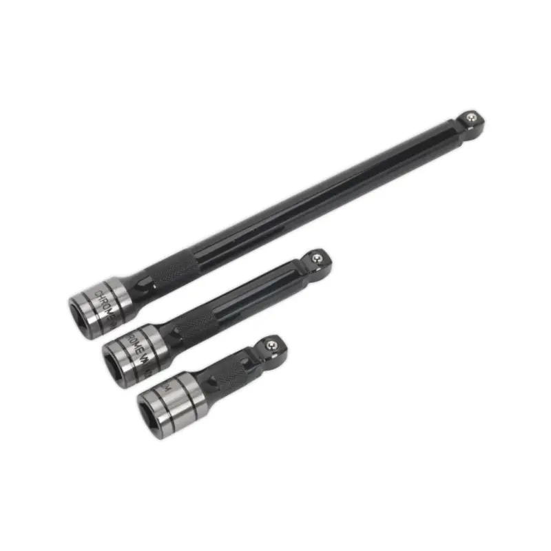 Sealey Wobble/Rigid Extension Bar Set 3pc 1/2"Sq Drive Black Series