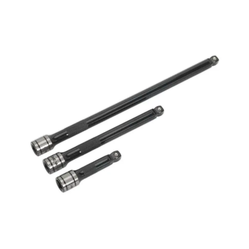 Sealey Wobble/Rigid Extension Bar Set 3pc 3/8"Sq Drive Black Series