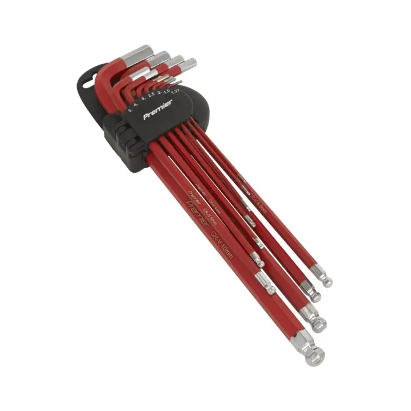 Sealey Ball-End Hex Key Set 11pc Anti-Slip Extra-Long Metric