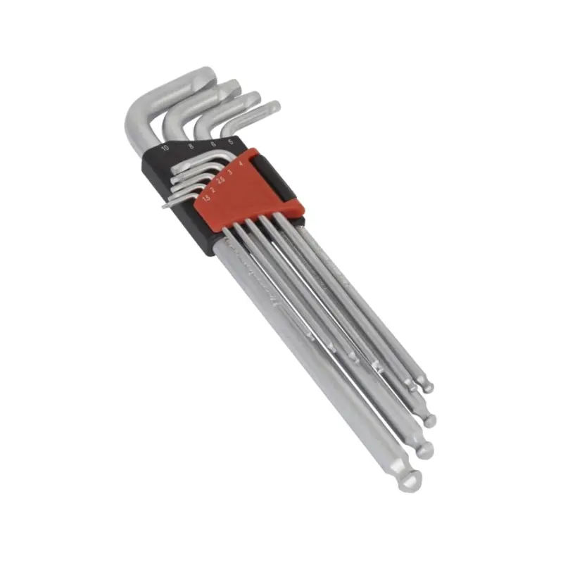 Sealey Ball-End Hex Key Set 9pc Extra-Long Lock-On - Metric