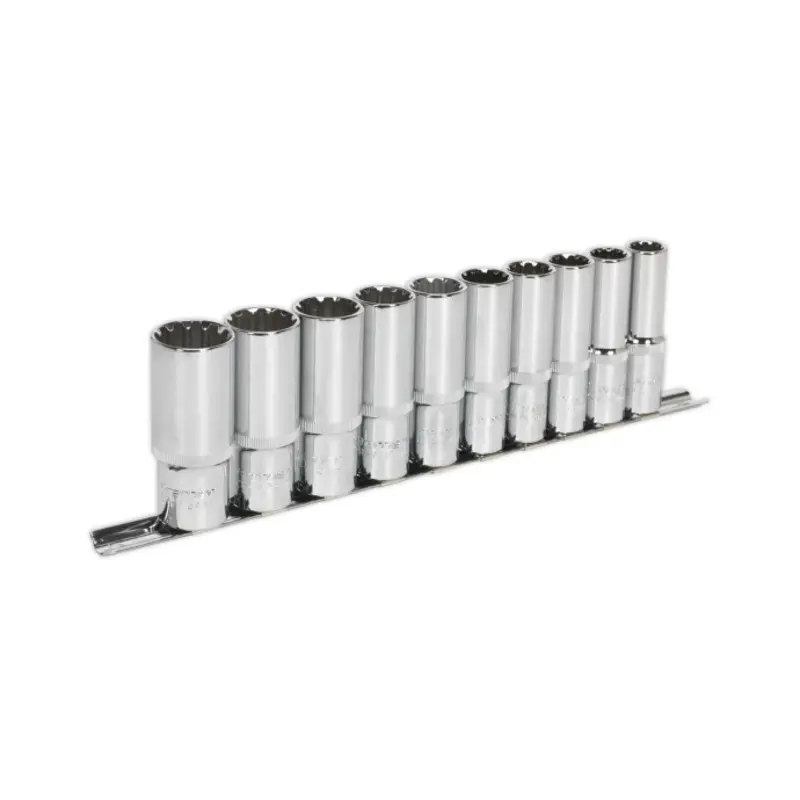 Sealey Socket Set 10pc Deep 1/2"Sq Drive Total Drive