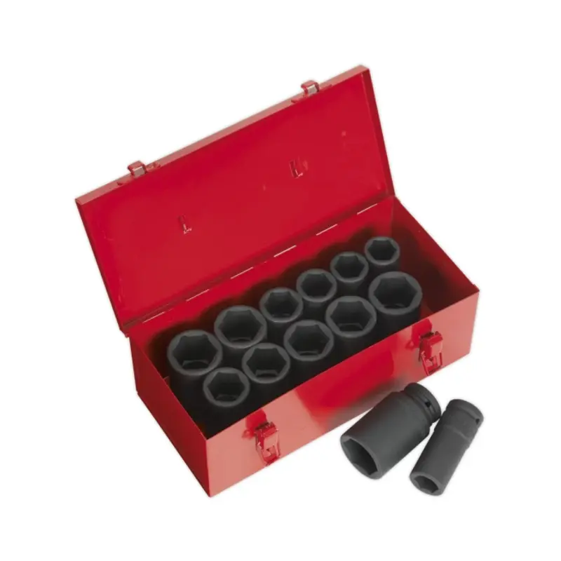 Sealey Impact Socket Set 13pc Deep 3/4"Sq Drive Metric/Imperial