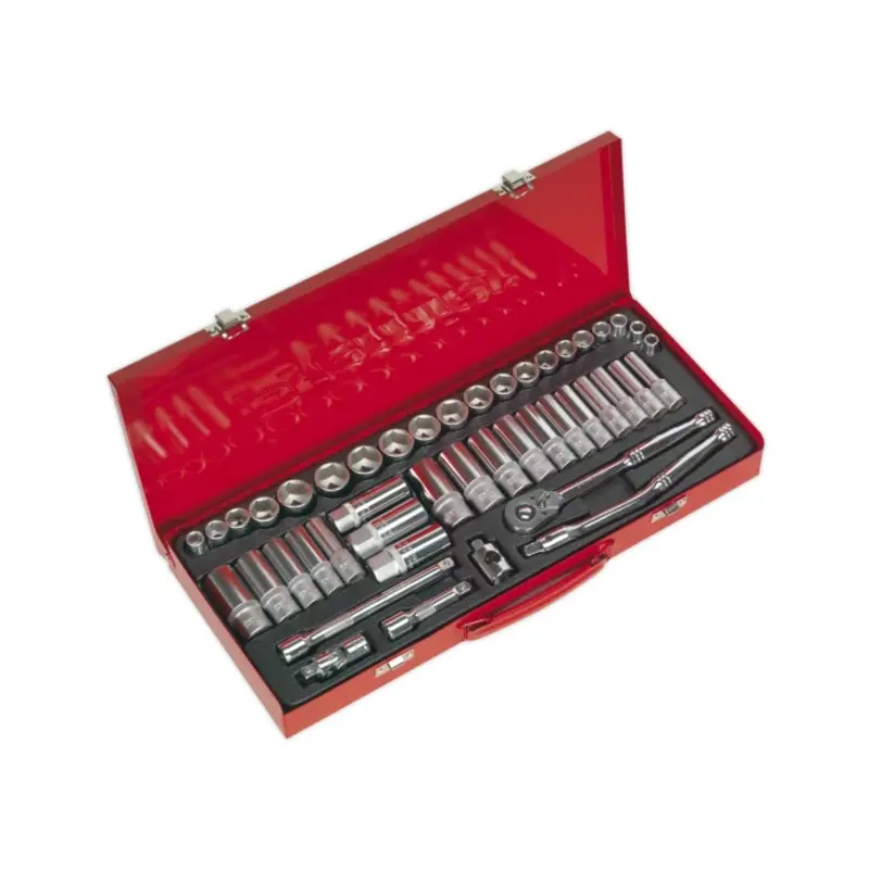 Sealey Socket Set 45pc 3/8"Sq Drive 6pt WallDrive - Metric/Imperial