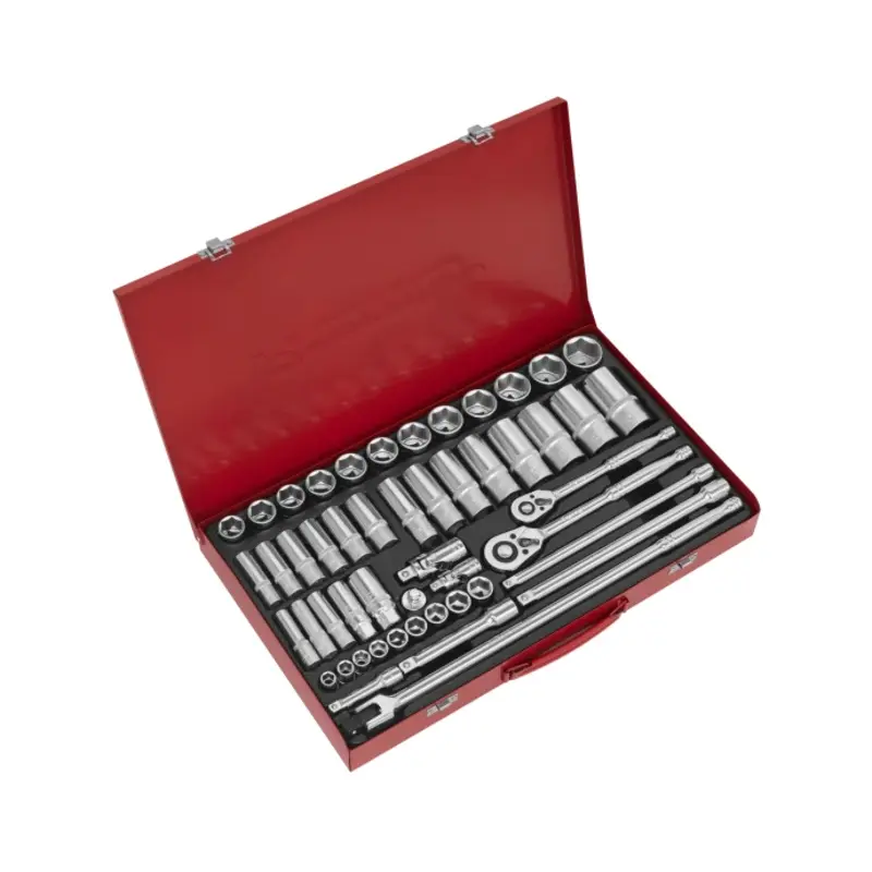 Sealey Socket Set 50pc 3/8" & 1/2"Sq Drive 6pt WallDrive - Metric