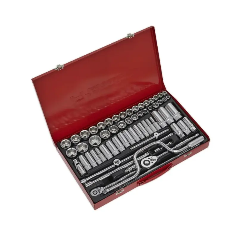 Sealey Socket Set 64pc 3/8" & 1/2"Sq Drive 6pt WallDrive - Metric/Imperial