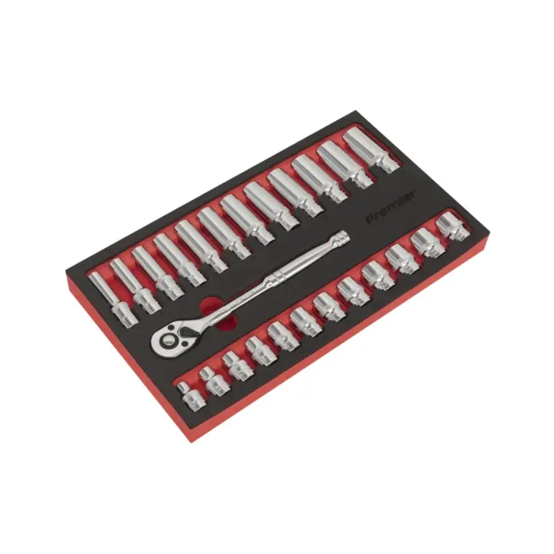 Sealey Ratchet Wrench & Socket Set 25pc 3/8"Sq Drive