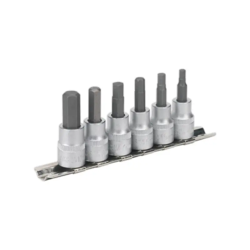 Sealey Hex Key Socket Bit Set 6pc 3/8"Sq Drive Metric