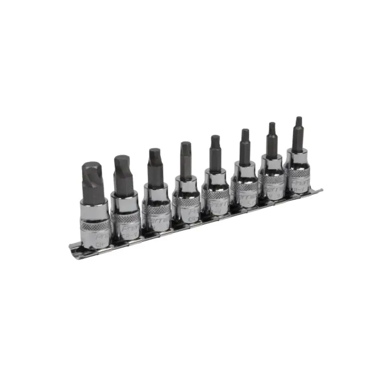 Sealey Hex Socket Bit Set Lock-On 8pc 3/8"Sq Drive - Imperial