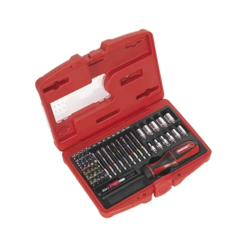 Sealey Fine Tooth Ratchet Screwdriver & Accessory Set 51pc