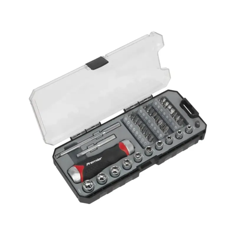 Sealey Fine Tooth Ratchet Screwdriver Socket & Bit Set 38pc