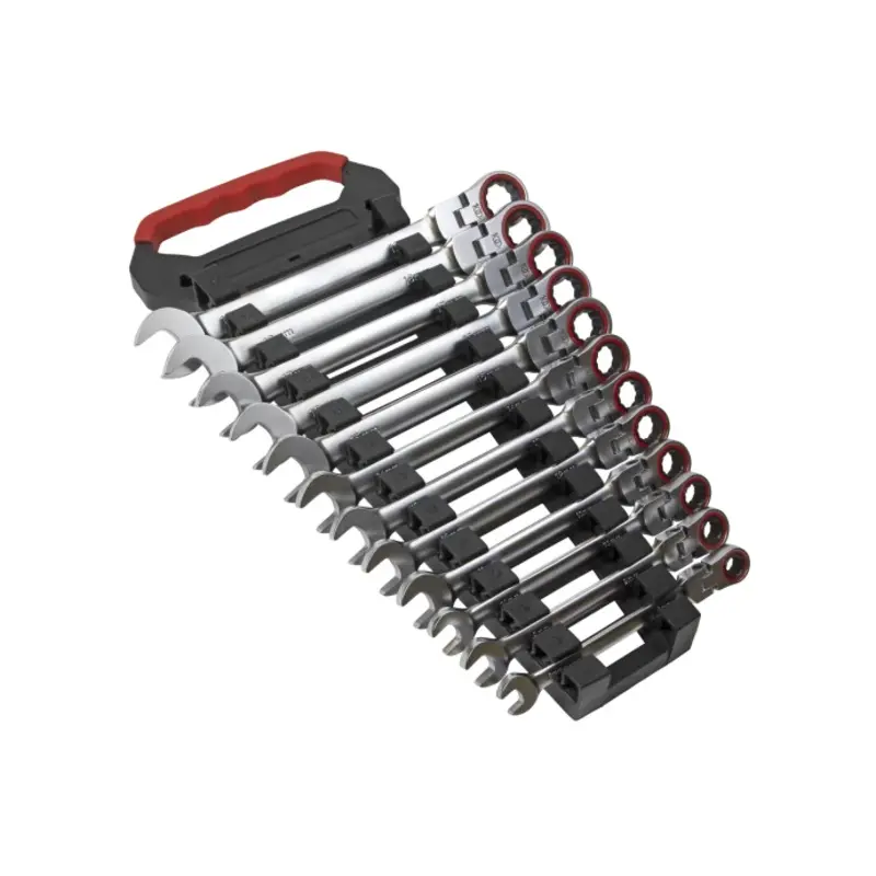 Sealey Flexi-Head Ratchet Combination Spanner Set 12pc Metric Platinum Series