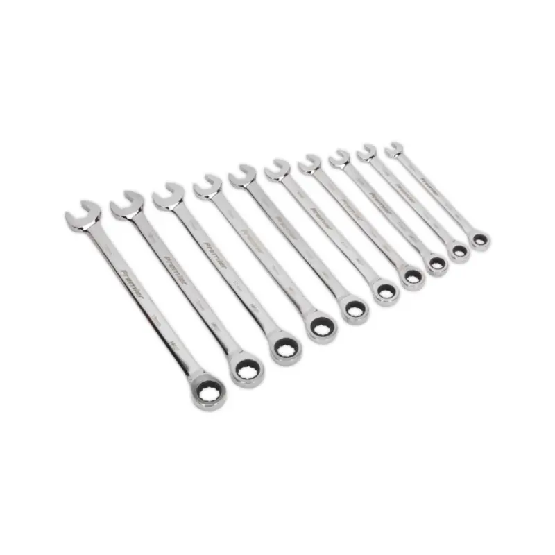 Sealey Combination Ratchet Spanner Set 10pc Extra-Long Metric