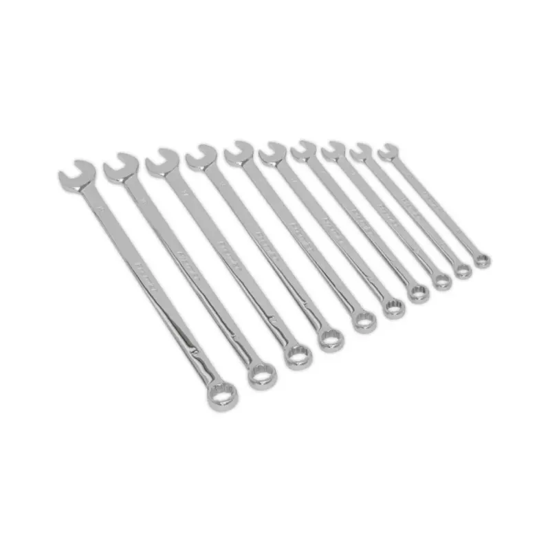 Sealey Combination Spanner Set 10pc Extra-Long Metric