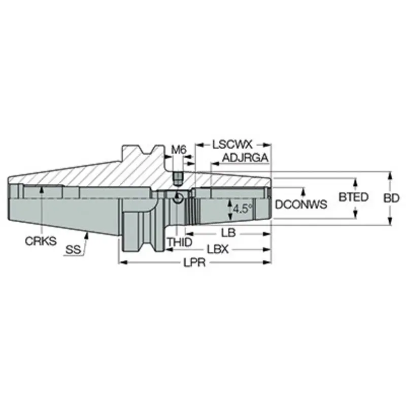Iscar BT50 8mm x 100 Gauge Length Shrink Fit Toolholder