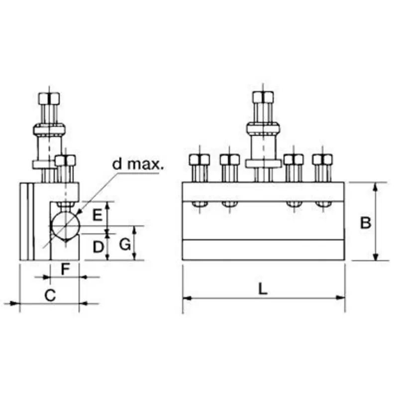 Bison Quick Change Vee Toolholder T.1X 4495-62