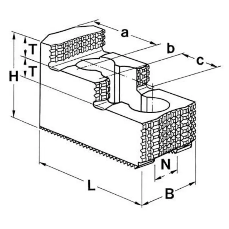 Schunk 200 - 250mm Steel Hard Reversible Stepped Top Jaws - Set of 3