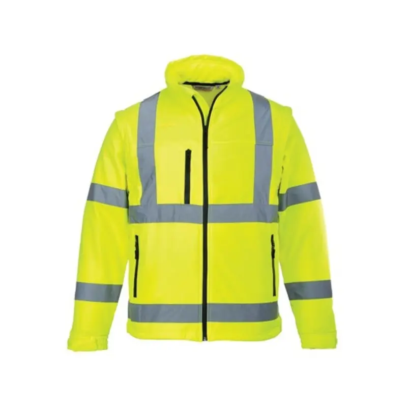 Portwest Size XXL - Hi-Vis Zip Sleeve Softshell Jackets - Yellow